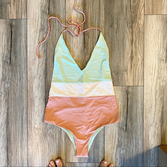 Tavik Color Block Low Back One-Piece Bathing Suit - Picture 4 of 8